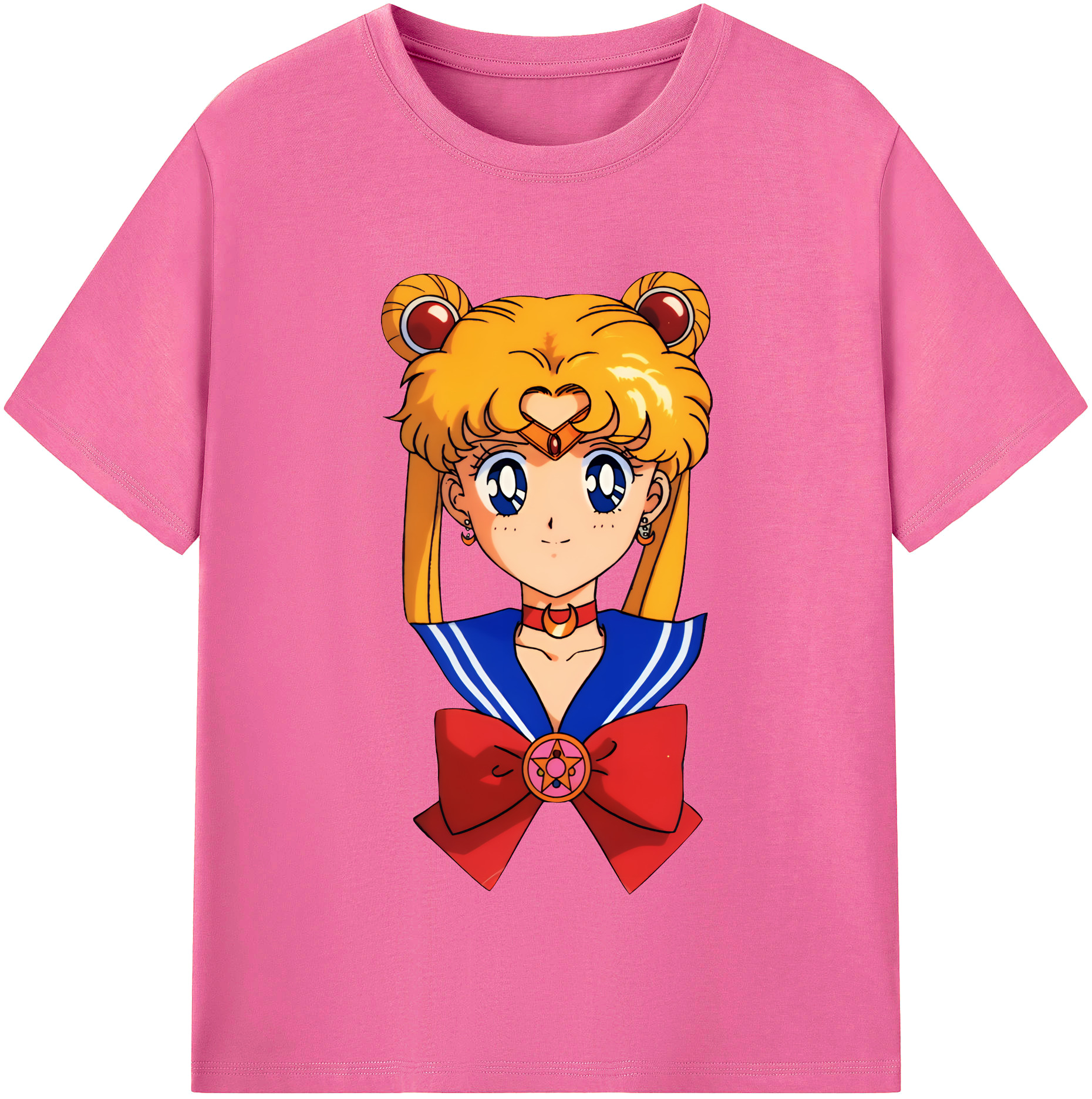 （画像用） 美少女戦士セーラームーン 月野 うさぎ つきの うさぎ Sailor Moon Tsukino Usagi レディースカジュアルプリントTシャツ（綿100％）